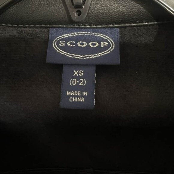 NWT Scoop Black Vegan Leather Mini Shirt Dress with Belt & Pockets – Size XS - Picture 9 of 13